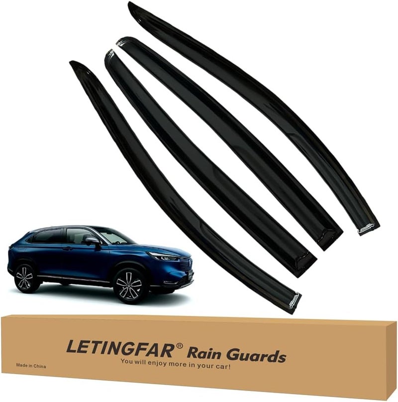 LETINGFAR Window Visors Rain Guards for Honda HRV 2016 2017 2018 2019 2020 2021 2022 Accessories, Wind Deflectors Vent Shades for Honda HRV - Image 1